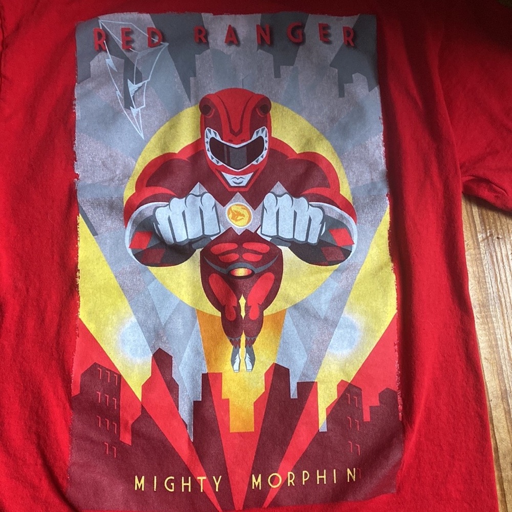 Red Ranger Power Rangers T-shirt - Picture 2 of 3